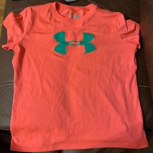 2 Youth Large girls Under Armour shirts short sleeves